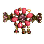 Haargreifer Haarspange Blume Vintage-Look Metall rosa gold 4470d